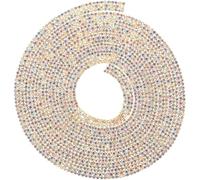 HAPINARY Catena di Strass in Vetro Oro a Tre File Chiodi, Accessorio Versatile e Multiuso per Decorazione e Realizzazione Abiti da Sposa, 1 Sacchetto