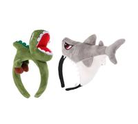 HAPINARY Cerchietti Per Chioma a Forma Di Animale 2 Pezzi Copricapo Decorativo Per Feste Design Squali e Dinosauri Accessori Costume Ragazzo Ragazza e Adulti Per Feste a Tema e Mascherate