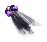 HAPINARY Cerchietto Decorativo Velo Per Halloween Accessorio Per Festa e Cosplay Cerchietto Elegante Nero Per Eventi Speciali