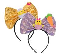 HAPINARY Cerchietto Pasquale Uova Di Pasqua E Fiocco Di Paillettes Copricapo A Forma Di Pulcino Accessori Decorativi Per Chioma Da Bambina