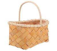 HAPINARY Cestino Di Legno Intrecciato Cestino Portatile Maniglia Contenitore Rustico Per Articoli Vari Per Raccogliere Funghi O Contenere Condimenti Per Barbecue