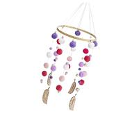 HAPINARY Ciondolo Minimalista a Forma di Palla di Pelo Decorazione da Parete Bianca Rossa E Viola per Soggiorno Appartamento Dormitorio