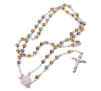 HAPINARY Collana Di Perline Di Rosario Collana Religiosa in Acciaio Inossidabile Ampia Finitura Per Decorazione Al Collo Senza Brand