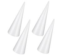HAPINARY Coni di Schiuma Solida Color Bianco per Decorazioni Fai da Te, 4 Pezzi da 25 CM, Materiale per Composizioni Floreali e Progetti Artigianali