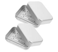HAPINARY Contenitore da Viaggio per Saponetta in Alluminio 2 Pezzi con Doppio Strato e Coperchio, Design Giapponese Raffinato per Campeggio e Palestra