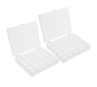 HAPINARY Contenitore Porta Bobine in Plastica Trasparente per Macchina da Cucire, Set 2 Pezzi da 25 Scomparti, Scatola Salvaspazio per Archiviazione Filo e Accessori Cucito, Leggero