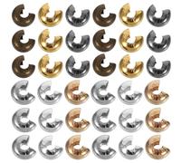 HAPINARY Coperture a Crimpare a Forma di C in Metallo Bronzato, Tappi Finali Mezza Curva per Creazione di Gioielli, Set da 300 Pezzi per Finitura e Copri Nodi di Perline Fai da Te