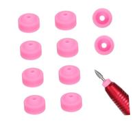 HAPINARY Copriabiti Antipolvere in Silicone Rosa per Attrezzi Unghie, 10 Pezzi Riutilizzabili per Protezione e Pulizia di Lime e Rimuovi Cuticole in Manicure