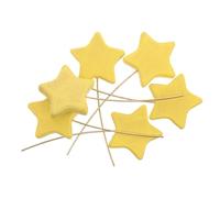 HAPINARY Decorazione a Stella Giallo 6 Pezzi in Legno, per Centrotavola | Stile a Tema Stellato, Rame Decorativo, per Bridal Shower e Compleanno, Riempitivo per Vaso