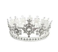 HAPINARY diadema nuziale rotondo accessori per da sposa fascia da sposa fascia floreale corone principesse coroncine principesse copricapo femminile copricapo di strass lega Silver