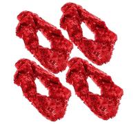 HAPINARY Elastici Natalizi Donna Scrunchies Natalizi 12 Pz Cravatta Per Dell'intestino Crasso Bobbles Natale Elastici Per Natalizi Elastici Per Per Ragazze Elastici Glitterati Accessori Tessuto Rosso