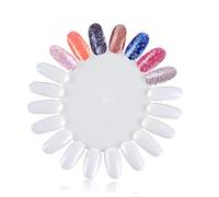 HAPINARY Espositore per Rotondo 10 Pezzi per Unghie Girasole Trasparente Ruota per Nail Art per Professionisti e Personale