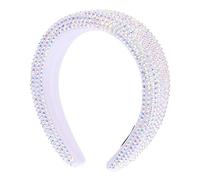 HAPINARY fascia a larga con diamanti pieni fasce per la testa Fascia per ospite bande Fascia con pietre scintillanti fascia di strass fascia in spugna di strass tessuto bianca