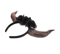 HAPINARY Fascia Per Chioma Corno E Fiori Morti Accessori Per Chioma Donna Copricapo Festivo Unisex