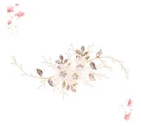 HAPINARY Fascia Per Chioma Fiori A Foglia D'oro E Perle Strass Copricapo Elegante Da Sposa Per Matrimonio Decorazione Accessori