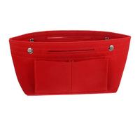 HAPINARY Felt Multi-functional Cosmetics Bag Large Capacity Organizer with Multiple Compartments for Women for Travel and Daily Use in White Color Colore Casuale