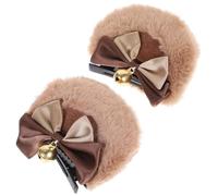 HAPINARY Fermagli per Chioma Anime Orecchie D’Orso a Clip Accessori Kawaii da Donna Fiocco Decorativo Coppia di Fermagli per Chioma da Ragazza per Feste Cosplay e Halloween