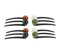 HAPINARY Fermaglio per Chignon Perline Tonalità Verde, Bianco e Nero, Set da 4 Pezzi, Strumento lo Styling di Panini Pigri, Accessorio per Chioma Donna Occasione Formale e Informale