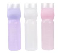 HAPINARY Flacone Applicatore Per Chioma Con Pettine Set Da 3 Pezzi Trasparente Rosa Viola Per Uso Professionale e Domestico Distribuzione Uniforme Colore Per Salone Parrucchiere