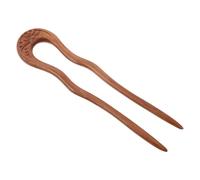HAPINARY Forcina per Capelli in Legno di Pesco U-shaped Forchetta Due Punte per Chignon Accessorio Vintage Stile Cinese Elegante Spilla per Acconciature Femminili