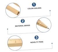 HAPINARY Gel in Ottone Vintage con Scala per Scrittura e con Astuccio Portatile per Studenti e Ufficio Retrò Elegante
