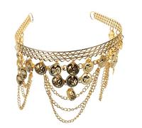 HAPINARY Gioielli Per Capelli Da Ballo Catena Etnica Elementi Di Monete Retrò e Lucentezza Della Lega Copricapo Versatile Per Danza Del Ventre e Costume Egiziano