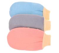 HAPINARY Guanti Esfolianti la Doccia 3 Pezzi Set Guanto Scrub Corpo Delicato per Pelle Sensibile Massaggio e Rimozione Cellule Morte Uso Casa e Spa Colori Assortiti Blu Rosa Grigio