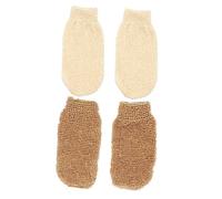HAPINARY Guanti Esfolianti per Bagno 4 Pezzi in Lino Polsino Elastico e Materiale Delicato per Doccia e Pulizia Corpo Comfortevole