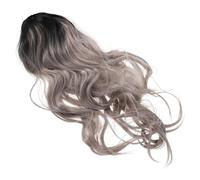 HAPINARY Heat Resistant Grey Curly Wig For Women Gradient Long Wavy Synthetic Hair With Adjustable Cap Natural Look For Daily Wear Party Cosplay And Costume