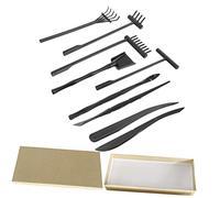 HAPINARY Kit Giardino Zen 9 Pezzi Mini Set Rastrelli Rastrello Da Giardino Zen Strumenti Di Meditazione Forniture Artigianali