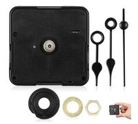 HAPINARY Kit Meccanismo Orologio da Tavolo e Parete Lancette Lunghe, Movimento Silenzioso a Batteria Nero per Orologi 10-12 CM, Ricambio Compatibile Quadranti 2-3 MM, Design Compatto per