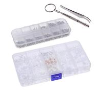 HAPINARY Kit Riparazione Occhiali Con Rondelle e Naselli Assortiti Set Completo Con Cacciavite Micro e Pinzette Per Occhiali e Sole Pratico Per Riparazioni Orologi e Gioielli