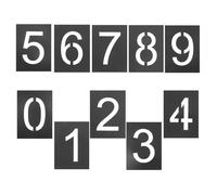 HAPINARY Kit Stencil Numerici 0-9 in Plastica, Modelli Riutilizzabili Grandi da 10 Pezzi per Pittura di Numeri su Muri, Marciapiedi e Porte, Uso Esterno e Interno