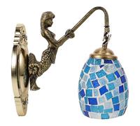 HAPINARY Lampada Vintage da Parete in Vetro e Metallo a Forma di Sirena con Luce Soffusa, Attacco E26/E27 220V per Corridoio e Caffè