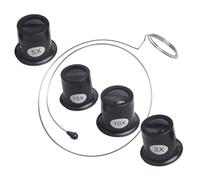 HAPINARY Lenti D’ingrandimento Per Gioielli e Riparazione Orologi Fascia Testa, Set Da 4 Pezzi in Vetro e Metallo, Ergonomiche Per Artigianato a Mani Libere e Ispezione Dettagliata