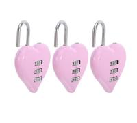 HAPINARY Lucchetti a Combinazione in Lega di Zinco Set da 3 a Forma di Cuore Mini Lucchetto senza Chiave Compatto per Zaini e Bagagli, per Viaggi e Scuola