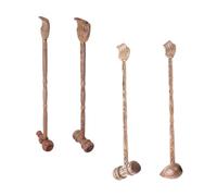 HAPINARY Martello Massaggiante in Legno A Doppia Testa 4 Pezzi Grattaschiena Per Rilassamento Muscolare Del Corpo Schiena