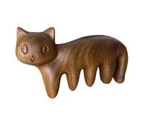 HAPINARY Massaggiatore Per Testa e Chioma in Legno Di Sandalo, Pettine a Forma Di Gatto Per Massaggi Al Cuoio Capelluto, Strumento Portatile Per Uso Su Chioma Lunghi e Spessi, Adatto Per Re