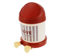 HAPINARY Mini Cestino da Scrivania con Coperchio Rosso Love Contenitore in Plastica Compatto per Rifiuti Portatile e Salvaspazio per Ufficio e Casa Facile da Pulire e Trasportare