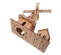 HAPINARY Modello Assemblato Di Mulino a Vento L'artigianato Giocattoli Kit Giocattolo Mulino a Vento Khaki