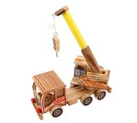 HAPINARY Modello Camion Gru Legno Educativo Per Ragazza Stimola Creatività e Abilità Motorie Per Attività Casa e Scuola