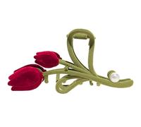 HAPINARY Mollettoni Grande in Lega Rivestimento in Velluto per Chioma a Forma di Tulipano Clip Decorativa e Resistente per Donne e Ragazze in Cucina il Viso