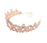 HAPINARY Nuziale D'epoca Compleanno Per Le Donne Della Sposa Diadema Barocco Gioielli Formali in Oro Diadema D'oro Diademi Nuziali Per Ragazze Fascia D'oro Rosa Strass