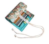 HAPINARY Organizer Per Matite Con 48 Slot Elastici Rotolo Di Matite Portamatite Con Cordini Astuccio Portatile Pennarelli