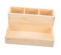HAPINARY Organizer Porta Pennelli per Trucco in Legno Piccolo, Scatola Portaoggetti per Cosmetici e Unghie, Contenitore per Dischetti di Cotone, per Camera e Toeletta