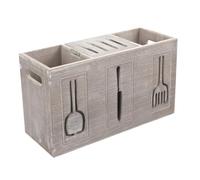 HAPINARY Organizzatore Di Posate Vassoio Utensile Tazza Divisori Per Cassetti Portaposate Forchette Vassoi Di Posate Lavello Tovagliolo Cestino Porta Posate Tavolo Di Legno Light Grey