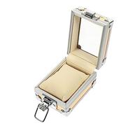 HAPINARY Organizzatore Per Orologi Da Donna Vetrina Per Orologi in Acciaio Inossidabile Con Coperchio Trasparente Custodia Compatta Per Viaggio e Scrivania Protezione Da Graffi e Polvere 9x7x5 Cm