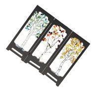 HAPINARY Paravento Decorativo Cinese da Tavolo Mini Separé per Decorazione Rustica Cucina Divisorio per Scrivania e Camera Studio con Motivi Tradizionali Feng Shui