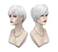 HAPINARY Parrucca Corta Donna Chioma Lisci Parrucca Asimmetrica Naturale Abito Tutti I Giorni Feste Travestimenti Design Elegante Materiale Morbido