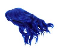 HAPINARY Parrucca Donna Bob Corta Ondulata con Frangia Blu Parrucca Sintetica Leggera e Traspirante per Halloween Cosplay Festival e Feste